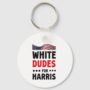 Witte Dudes voor Kamala Harris Verkiezingscadeau Sleutelhanger