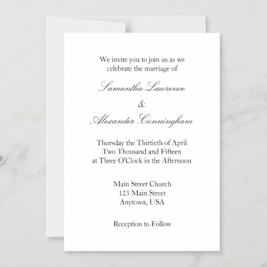 Witte Duidelijke Eenvoudige Magnetische Huwelijksu Magnetische Uitnodiging (Voorkant)