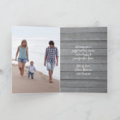 Witte Duif 1 foto Moderne Vrede Grijs Hout Gevouwe Feestdagen Kaart (Binnen)