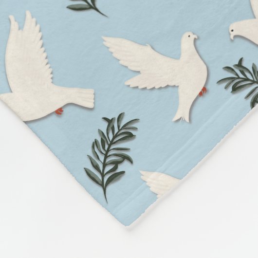 Witte duif Blanket | Hond, vogel Fleece Deken (Hoek)