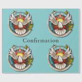 Witte Duif Blauwgroen Blauw Bevestigingsfeest Cadeaupapier (Vlak)