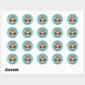 Witte Duif Blauwgroen Blauw Bevestigingsfeest Ronde Sticker (Vel)