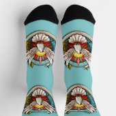 Witte Duif Blauwgroen Blauw Bevestigingsfeest Sokken (Top)