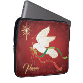 Witte Duif Brengt Vrede Laptop Sleeve (Voorkant Rechts)