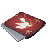 Witte Duif Brengt Vrede Laptop Sleeve (Voorkant onderkant)