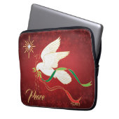 Witte Duif Brengt Vrede Laptop Sleeve (Voorkant Links)