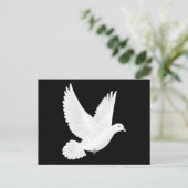 Witte duif briefkaart (Staand voorkant)
