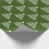 Witte duif donkergroene vreugde houdt van kerstmis cadeaupapier (Hoek)