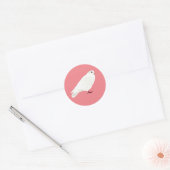 Witte duif (duif) ronde sticker (Envelop)