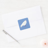 Witte duif (duif) vierkante sticker (Envelop)