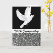 Witte duif en zwarte sympathiekaart kaart (Gele Bloem)