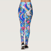 Witte Duif Fantasy Leggings | Hemelse Bloemkunst (Achterkant)