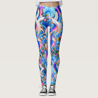 Witte Duif Fantasy Leggings | Hemelse Bloemkunst
