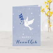 Witte Duif Gelukkig Hanukkah Glitters & Sneeuwvlok Kaart (Gele Bloem)