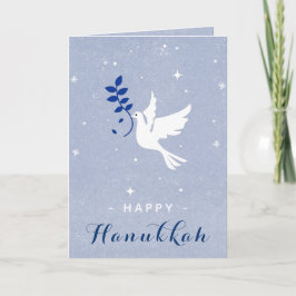 Witte Duif Gelukkig Hanukkah Glitters & Sneeuwvlok Kaart