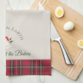 Witte Duif Gepersonaliseerde Familienaam Kerstmis Theedoek (Quarter Fold)