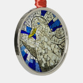 Witte duif Glas in lood kerstboom Ornament (Rechts)