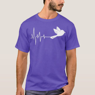 Witte duif hartslag t-shirt