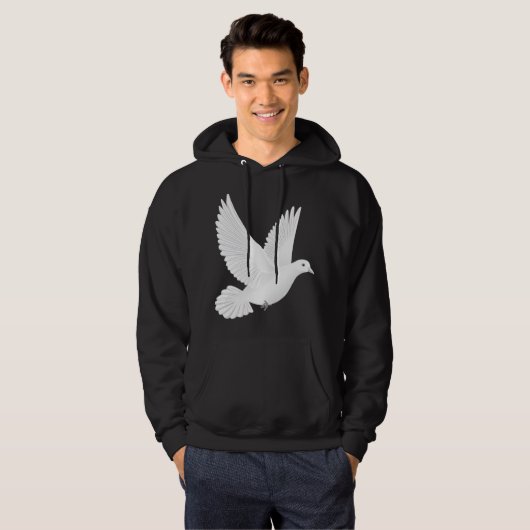 Witte duif hoodie (Voorkant volledig)