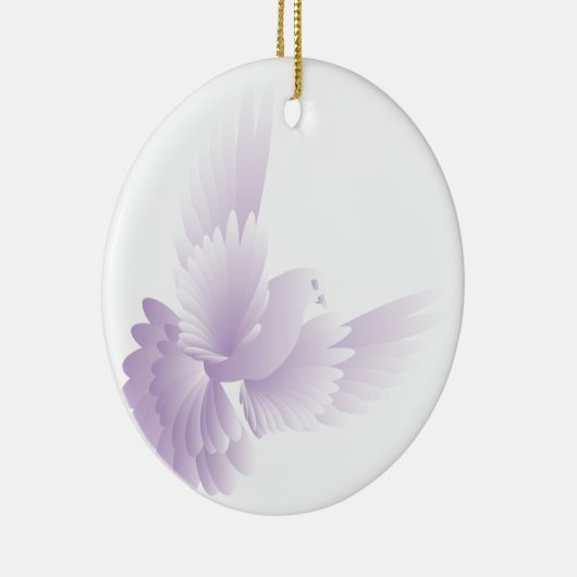 witte duif in blauwe hemel 3 keramisch ornament (Rechts)