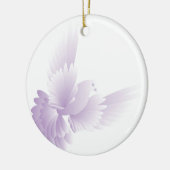 witte duif in blauwe hemel 3 keramisch ornament (Links)