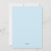 Witte duif in blauwe religieuze uitnodiging (Achterkant)