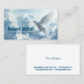 Witte duif in de blauwe hemel Christendom Pastor Visitekaartje (Voorkant / Achterkant)