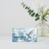 Witte duif in de blauwe hemel Christendom Pastor Visitekaartje (Staand voorkant)