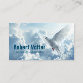 Witte duif in de blauwe hemel Christendom Pastor Visitekaartje