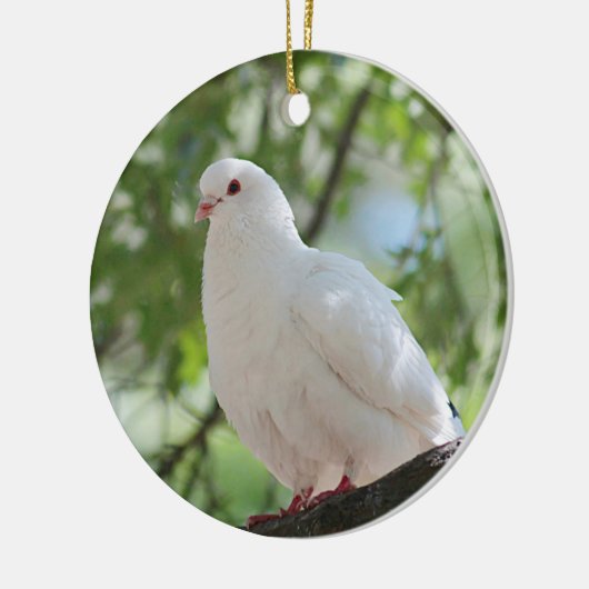 Witte duif keramisch ornament (Links)