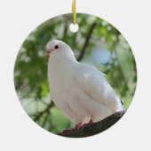 Witte duif keramisch ornament (Achterkant)