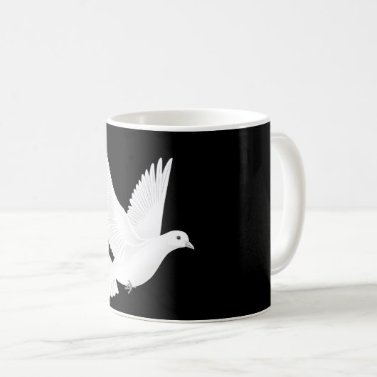 Witte duif koffiemok (Voorkant rechts)