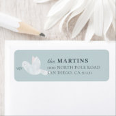 Witte Duif Lichtblauw Retouradres Etiket (Insitu)