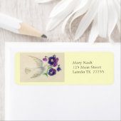 Witte duif met bloemen etiket (Insitu)