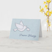 Witte duif met hart, Pesach zegeningen Kaart (Gele Bloem)