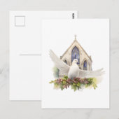 Witte Duif met Kerk Briefkaart (Voorkant / Achterkant)