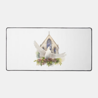 Witte Duif Met Kerk Bureaumat