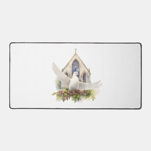 Witte Duif Met Kerk Bureaumat (Voorkant)