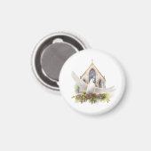 Witte Duif met Kerk Magneet (Voorkant / Achterkant)