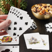 Witte Duif met Kerk Pokerkaarten (Insitu)