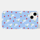 Witte duif met olijftak en rode harten Case-Mate iPhone case (Achterkant (horizontaal))