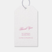 Witte duif met roze linten bruiloft gunst label cadeaulabel (Achterkant)