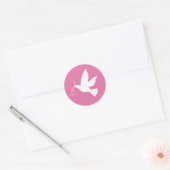 Witte duif met roze linten sticker (Envelop)