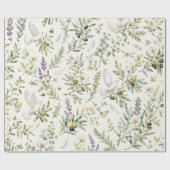 Witte Duif & Olijftak Botanisch Inpakpapier (Vlak)