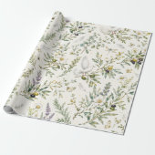 Witte Duif & Olijftak Botanisch Inpakpapier (Uitgerold)