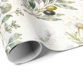 Witte Duif & Olijftak Botanisch Inpakpapier (Rol Hoek)
