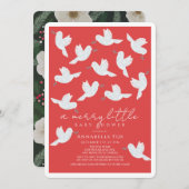 Witte Duif Olijftak Vrolijk Klein Baby shower Kaart (Voorkant / Achterkant)