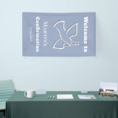 witte duif ontwerp Confirmatie jongen welkom Spandoek (Beurs)
