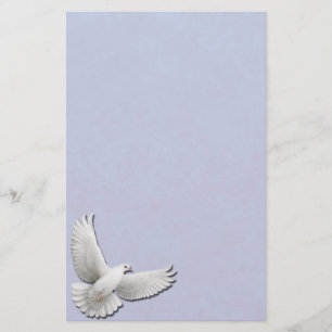 Witte duif op blauwe briefpapier
