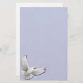 Witte duif op blauwe briefpapier (Voorkant / Achterkant)